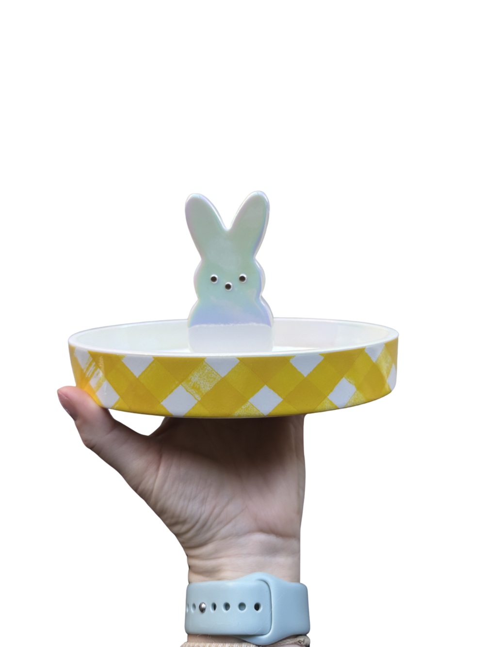 New B&BW PEEPS Iridescent White Bunny Body Care Decorative Tray BATH BODY WORKS